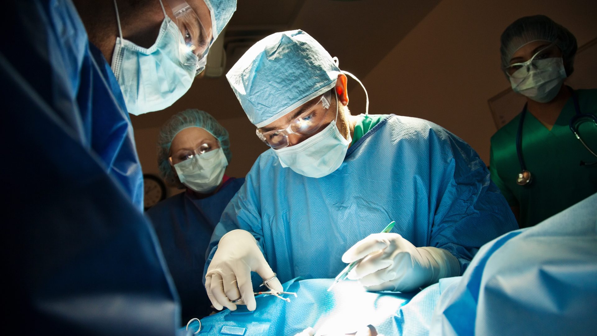 Surgeons Performing Cesarean Procedure