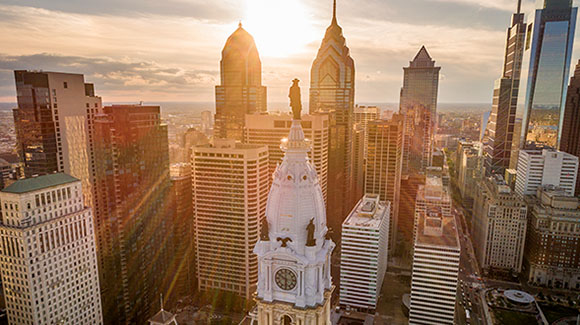 Philadelphia City Hall and Surrounding Skyline