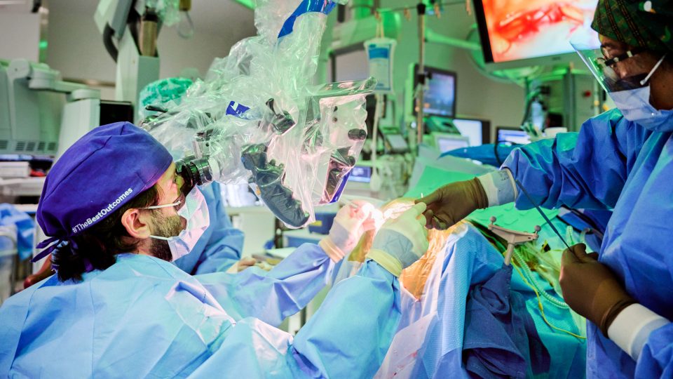 Dr. Erez Nossek and Team Performing STA-MCA Bypass Surgery in Operating Room