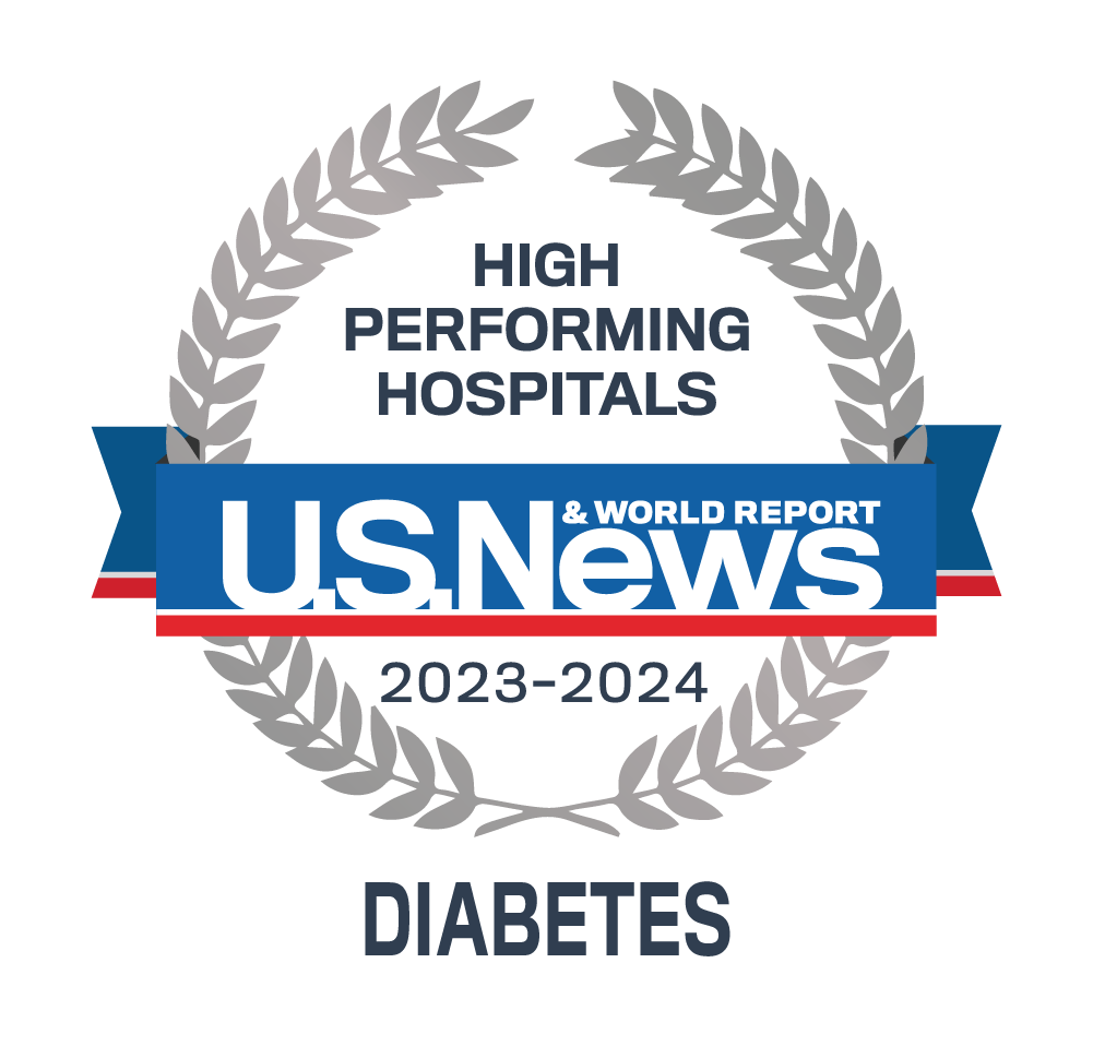 High Performing Diabetes US News badge 2023