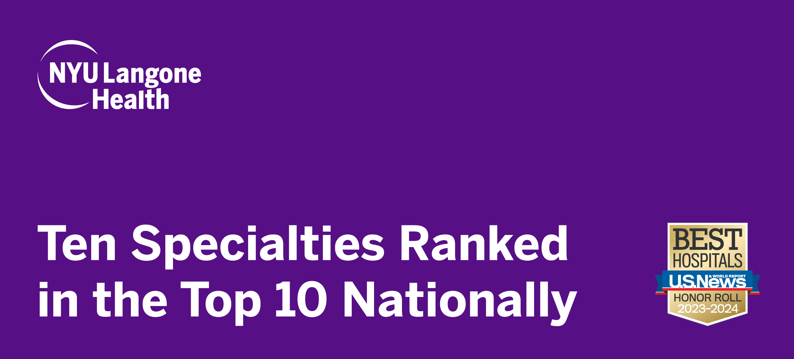 10 specialties ranked in the top 10 nationally 2023